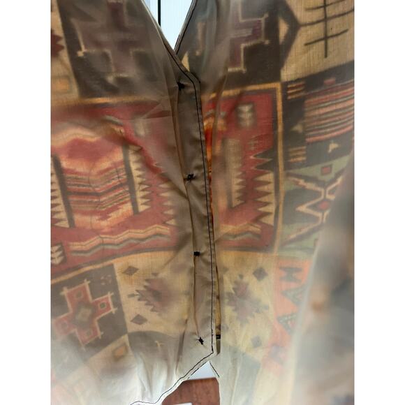 Vintage Handmade Southwest Aztec Print Vest Rodeo Cowgirl Bohemian XL / 1X - Picture 7 of 9